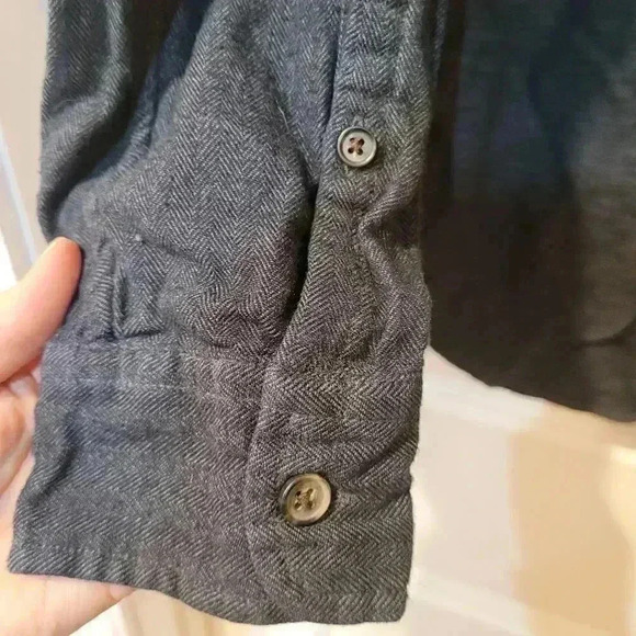 Land's End Men's Charcoal Gray Baumwolle Long Sleeve Button Down Shirt - Picture 3 of 11